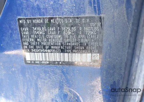 2017 Honda Fit Lx z USA, uszkodzony, nr VIN 3HGGK5H54HM705173